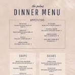 fine dining restaurant menu list